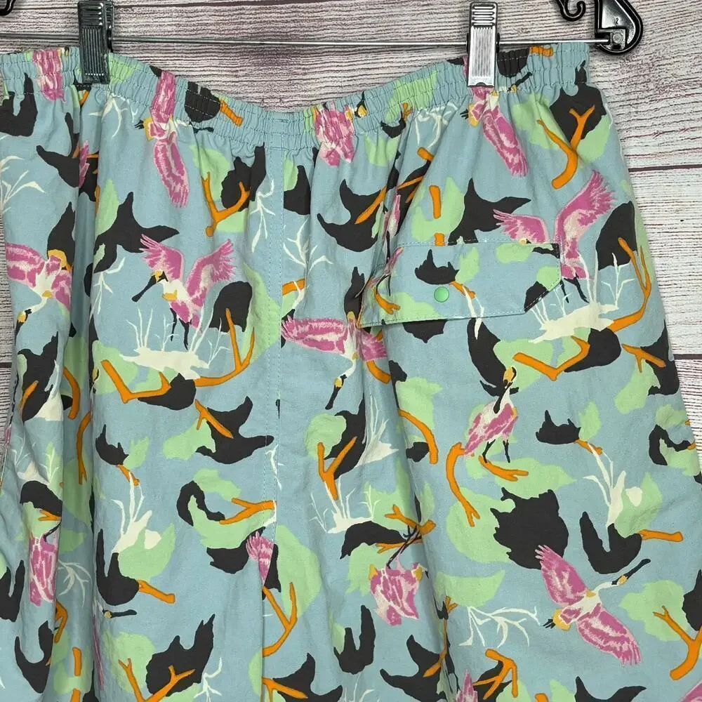 Patagonia Men's Swim Spoon Bill Bird Print Swim Trunks Large Shorts